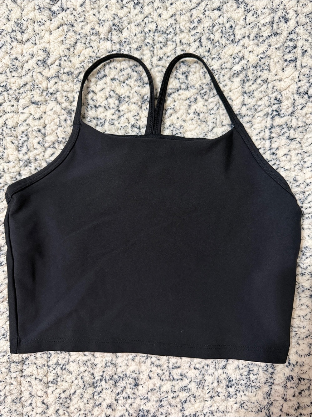 Old Navy Black Cropped Tank with Double Straps